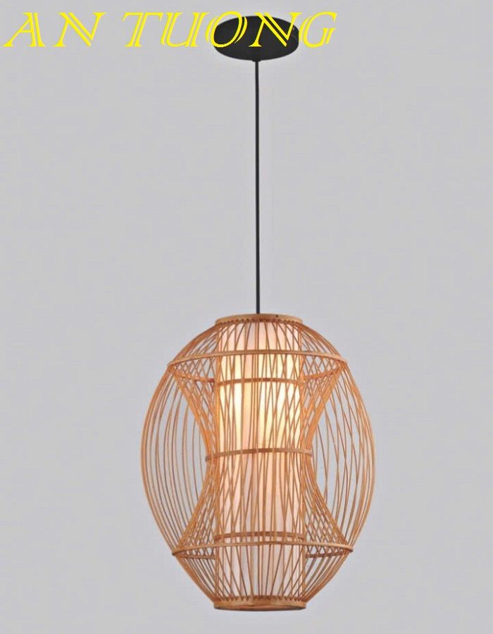 đèn mây tre treo thả trần trang trí nhà hàng, quán ăn, quán cafe 080