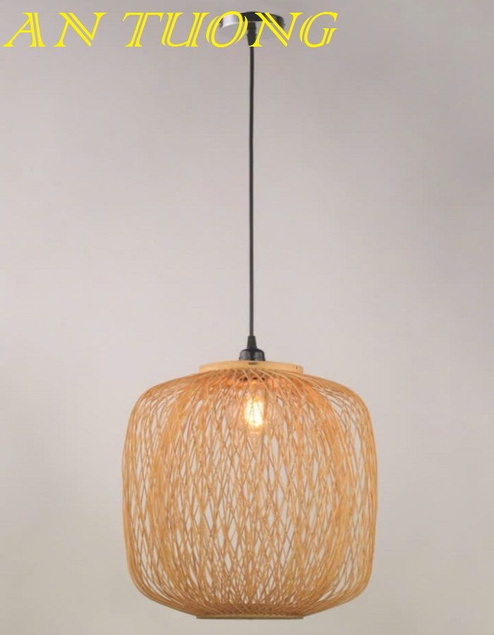 đèn mây tre treo thả trần trang trí nhà hàng, quán ăn, quán cafe 084