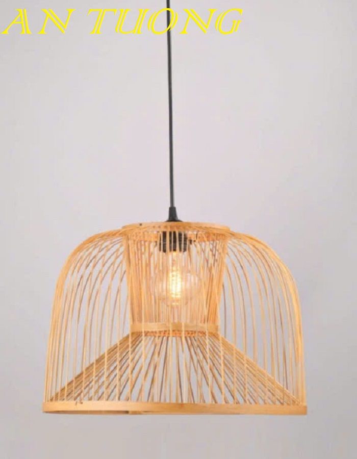 đèn mây tre treo thả trần trang trí nhà hàng, quán ăn, quán cafe 090