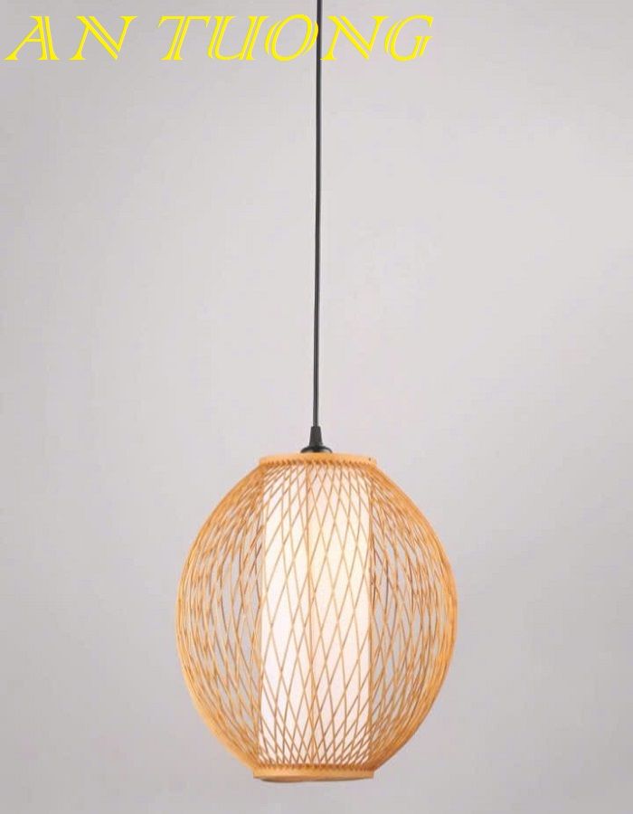 đèn mây tre treo thả trần trang trí nhà hàng, quán ăn, quán cafe 095