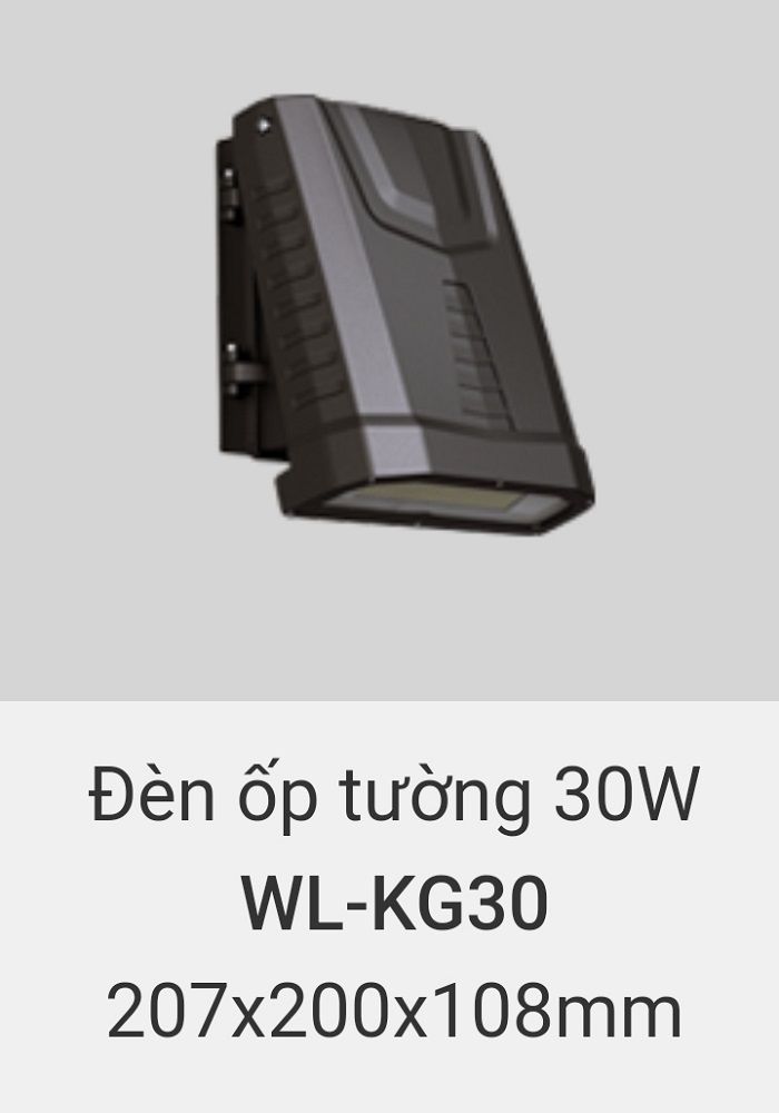 đèn ốp tường, treo tường trang trí ngoài trời vinaled 30w WL KG30