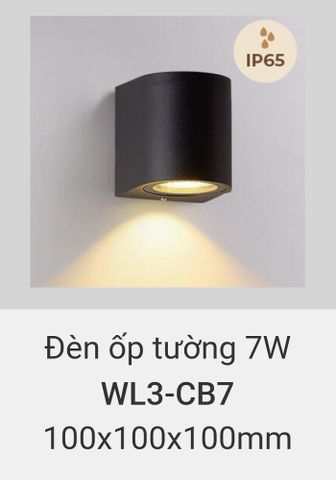 đèn ốp tường, treo tường trang trí ngoài trời vinaled 7w WL3 CB7 