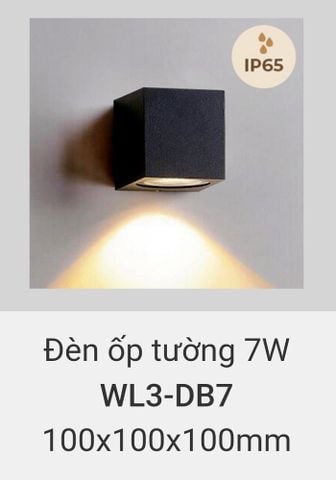  đèn ốp tường, treo tường trang trí ngoài trời vinaled 7w WL3 DB7 