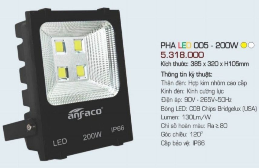 ĐÈN PHA LED ANFACO PHA LED 005 200W