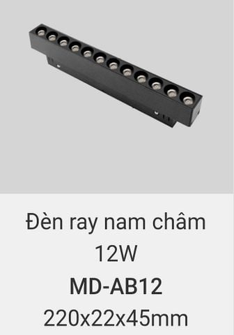  Đèn ray nam châm chiếu điểm vinaled 12w MD AB12 