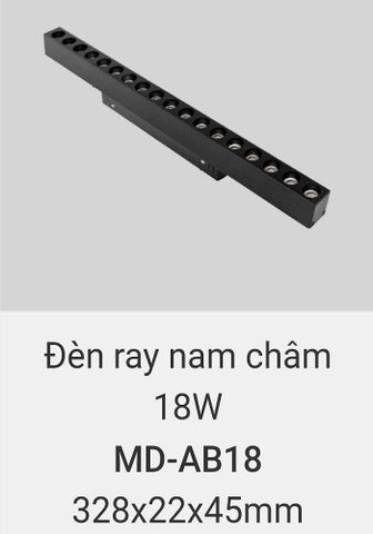  Đèn ray nam châm chiếu điểm vinaled 18w MD AB18 