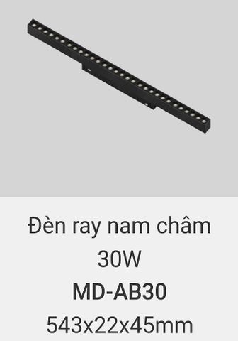  Đèn ray nam châm chiếu điểm vinaled 30w MD AB30 