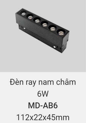  Đèn ray nam châm chiếu điểm vinaled 6w MD AB6 