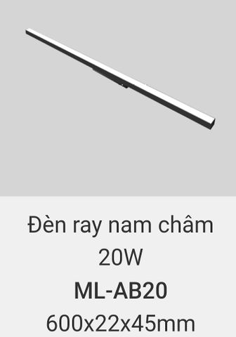  Đèn ray nam châm vinaled 20w ML AB20 