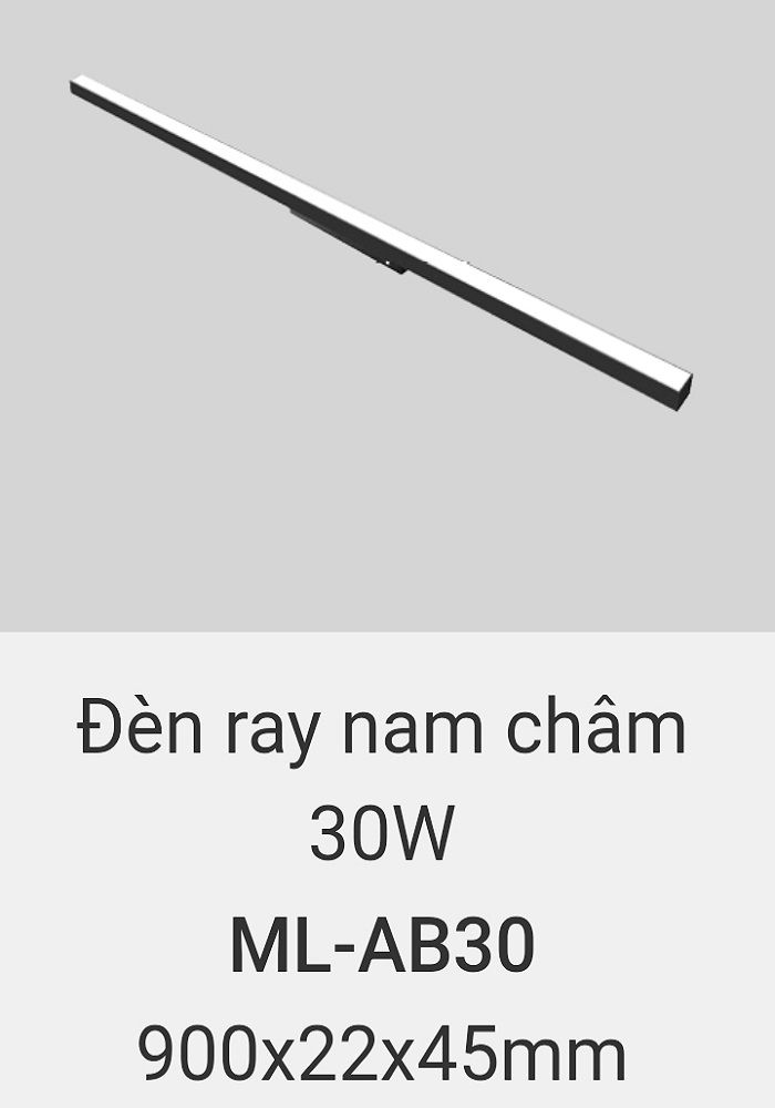 Đèn ray nam châm vinaled 30w ML AB30