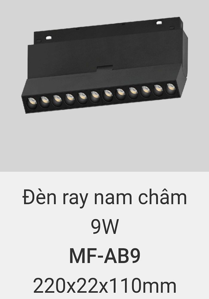 Đèn ray nam châm xoay chiếu điểm vinaled 9w MF AB9