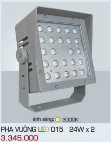  ĐÈN RỌI NGOÀI TRỜI ANFACO PHA VUÔNG LED 015 24W X 2 