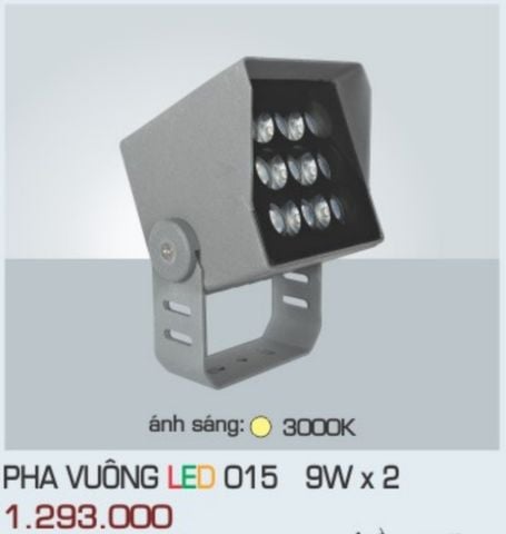  ĐÈN RỌI NGOÀI TRỜI ANFACO PHA VUÔNG LED 015 9W X 2 