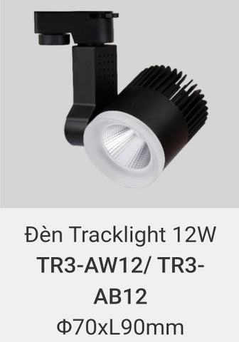  đèn rọi ray 12w vinaled TR3 AW12 , TR3 AB12 