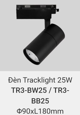  đèn rọi ray 25w vinaled TR3 BW25 , TR3 BB25 