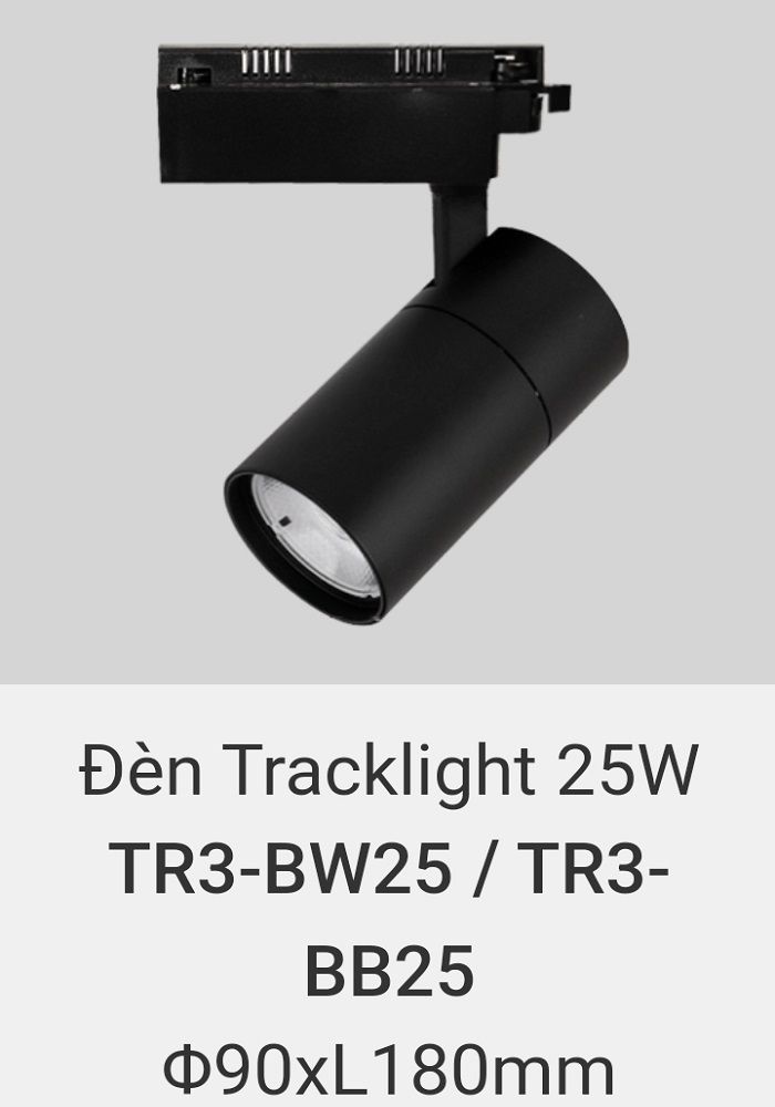 đèn rọi ray 25w vinaled TR3 BW25 , TR3 BB25