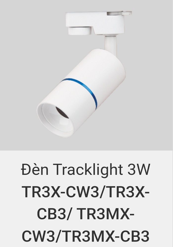 đèn rọi ray 3w vinaled TR3X CW3 , TR3X CB3 , TR3MX CW3 , TR3MX CB3