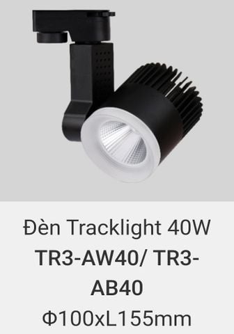  đèn rọi ray 40w vinaled TR3 AW40 , TR3 AB40 