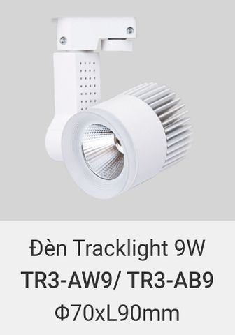  đèn rọi ray 9w vinaled TR3 AW9 , TR3 AB9 