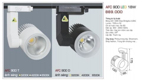  đèn rọi ray anfaco afc 900 led 18w 