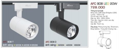  đèn rọi ray anfaco afc 908 led 20w 