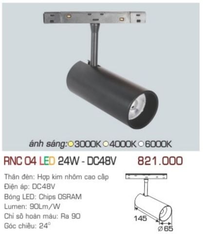  đèn rọi ray nam châm anfaco rnc 04 led 24w 