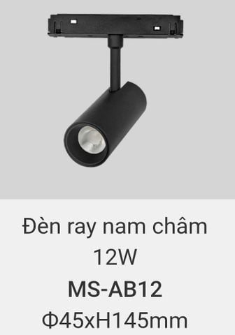  Đèn rọi ray nam châm chiếu điểm vinaled 12w MS AB12 