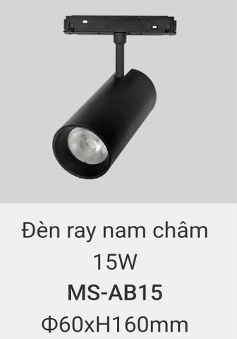  Đèn rọi ray nam châm chiếu điểm vinaled 15w MS AB15 