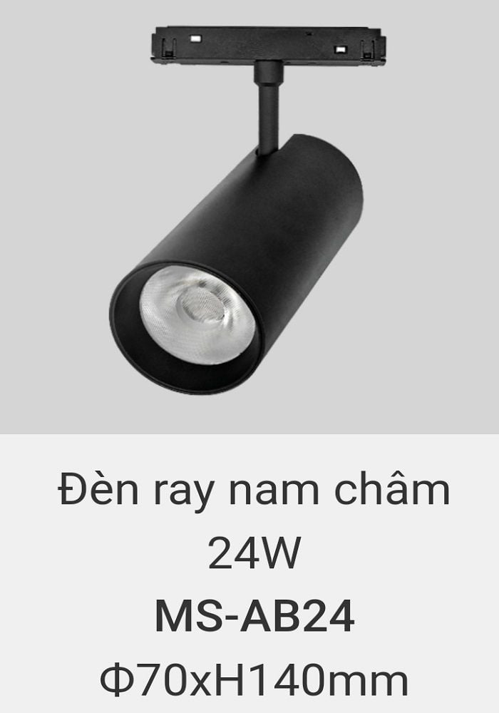 Đèn rọi ray nam châm chiếu điểm vinaled 24w MS AB24