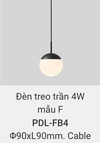  Đèn thả trần, đèn thả trang trí vinaled 4w PDL FB4 