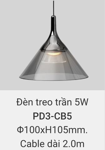  Đèn thả trần, đèn thả trang trí vinaled 5w PD3 CB5 