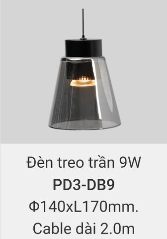  Đèn thả trần, đèn thả trang trí vinaled 9w PD3 DB9 