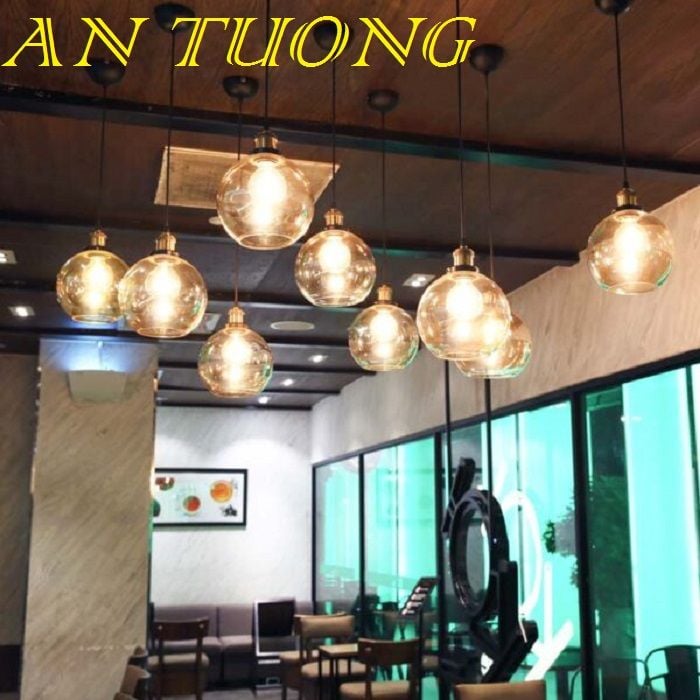 Đèn thả trần đèn trang trí quán cafe, nhà hàng, quán ăn 01