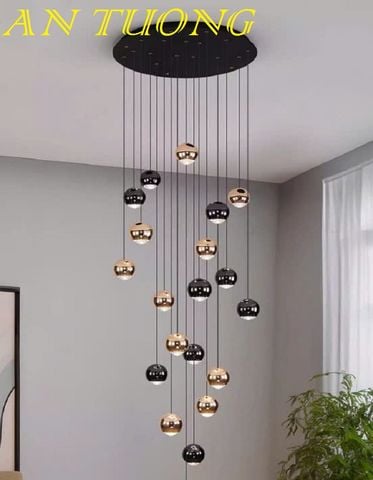  đèn thả trần thông tầng trang trí phòng khách thông tầng trần cao 011 