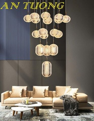  đèn thả trần thông tầng trang trí phòng khách thông tầng trần cao 018 