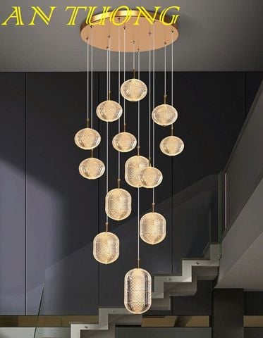  đèn thả trần thông tầng trang trí phòng khách thông tầng trần cao 07 