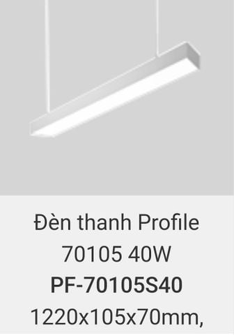  đèn thả trần văn phòng 1m2 vinaled 40w PF 70105S40 