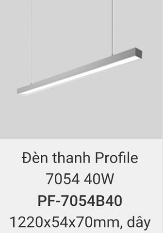  đèn thả trần văn phòng 1m2 vinaled 40w PF 7054B40 