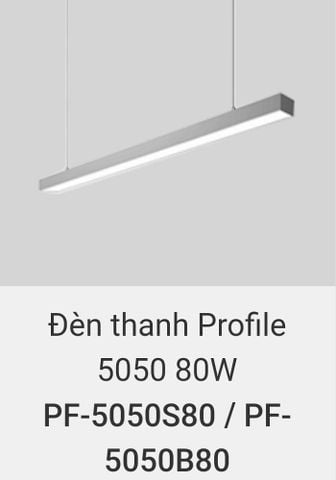  đèn thả trần văn phòng 2m4 vinaled 80w PF 5050S80 , PF 5050B80 