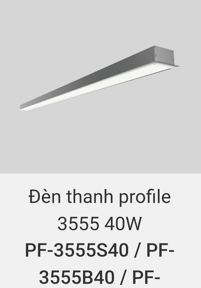 Đèn thanh led âm trần 1m2 vinaled 3555 40w