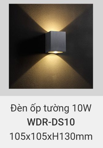  đèn treo tường rang trí vách hành lang, cầu thang vinaled 10w WDR DS10 
