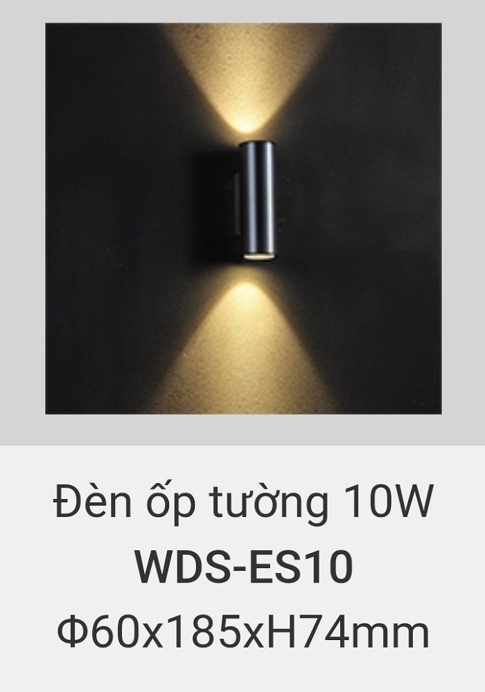 đèn treo tường rang trí vách hành lang, cầu thang vinaled 10w WDS ES10