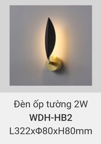  đèn treo tường rang trí vách hành lang, cầu thang vinaled 2w WDH HB2 