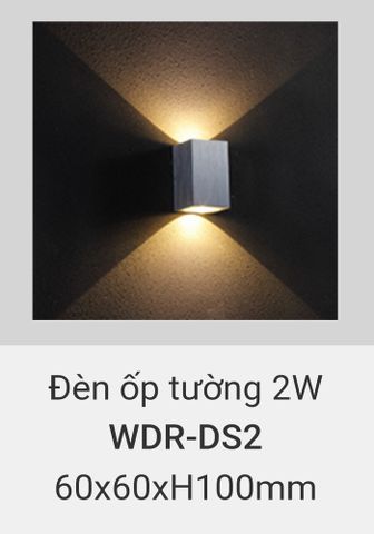  đèn treo tường rang trí vách hành lang, cầu thang vinaled 2w WDR DS2 