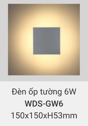  đèn treo tường rang trí vách hành lang, cầu thang vinaled 6w WDS GW6 