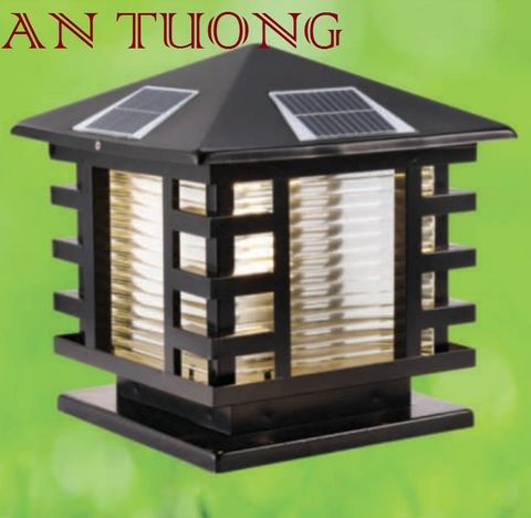  đèn trụ cổng năng lượng măt trời kích thước đèn 400x400mm, 40x40cm 04 