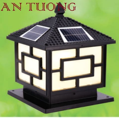  đèn trụ cổng năng lượng măt trời kích thước đèn 400x400mm, 40x40cm 05 