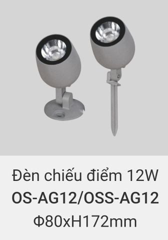  Đèn led chiếu điểm rọi cây, rọi mặt dựng tòa nhà ngoài trời chống nước IP65 vinaled 12w OS AG12 , OSS AG12 