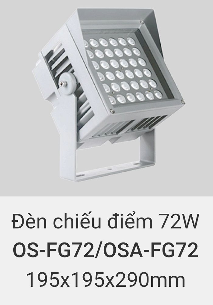 Đèn led chiếu điểm rọi cây, rọi mặt dựng tòa nhà ngoài trời chống nước IP65 vinaled 72w OS FG72 , OSA FG72