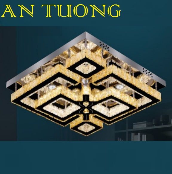 đèn mâm ốp trần pha lê led trang trí phòng khách, nhà phố, biệt thự cổ điển tân cổ điển 010